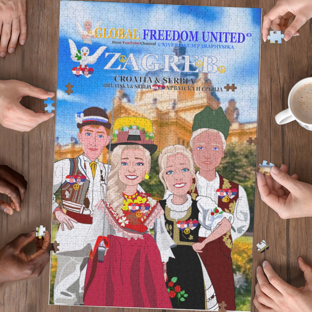 Paper Puzzle Global Freedom United Croatia & Serbia Zagreb Old Peace