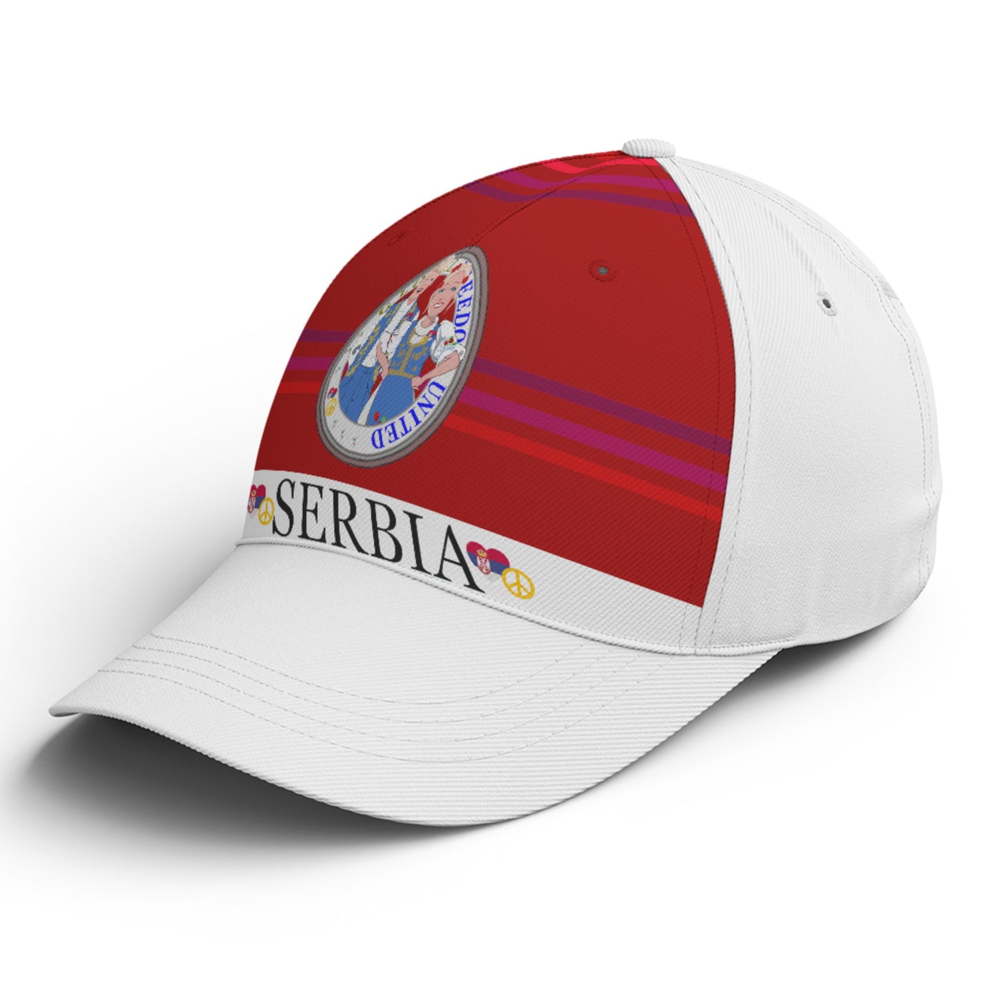 Basketball Cap GLOBAL FREEDOM UNITED© Couple Serbia Red
