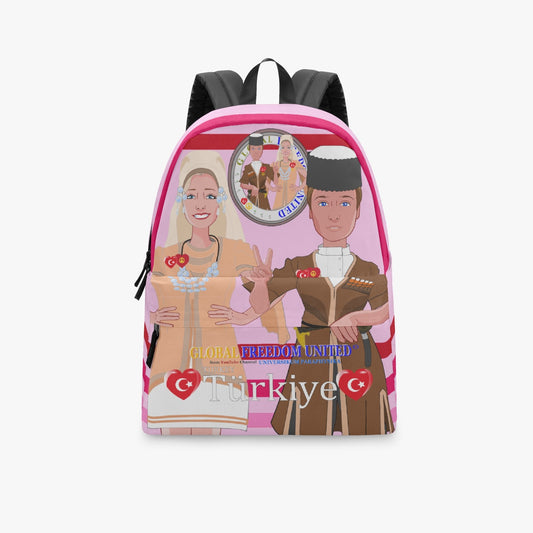 GLOBAL FREEDOM UNITED© Couple Turkey Pink1 - All-over-print Canvas Backpack