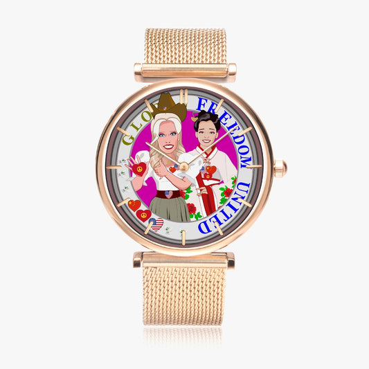 GLOBAL FREEDOM UNITED© New Stylish Ultra-Thin Quartz Watch (With Indicators) Women China & USA