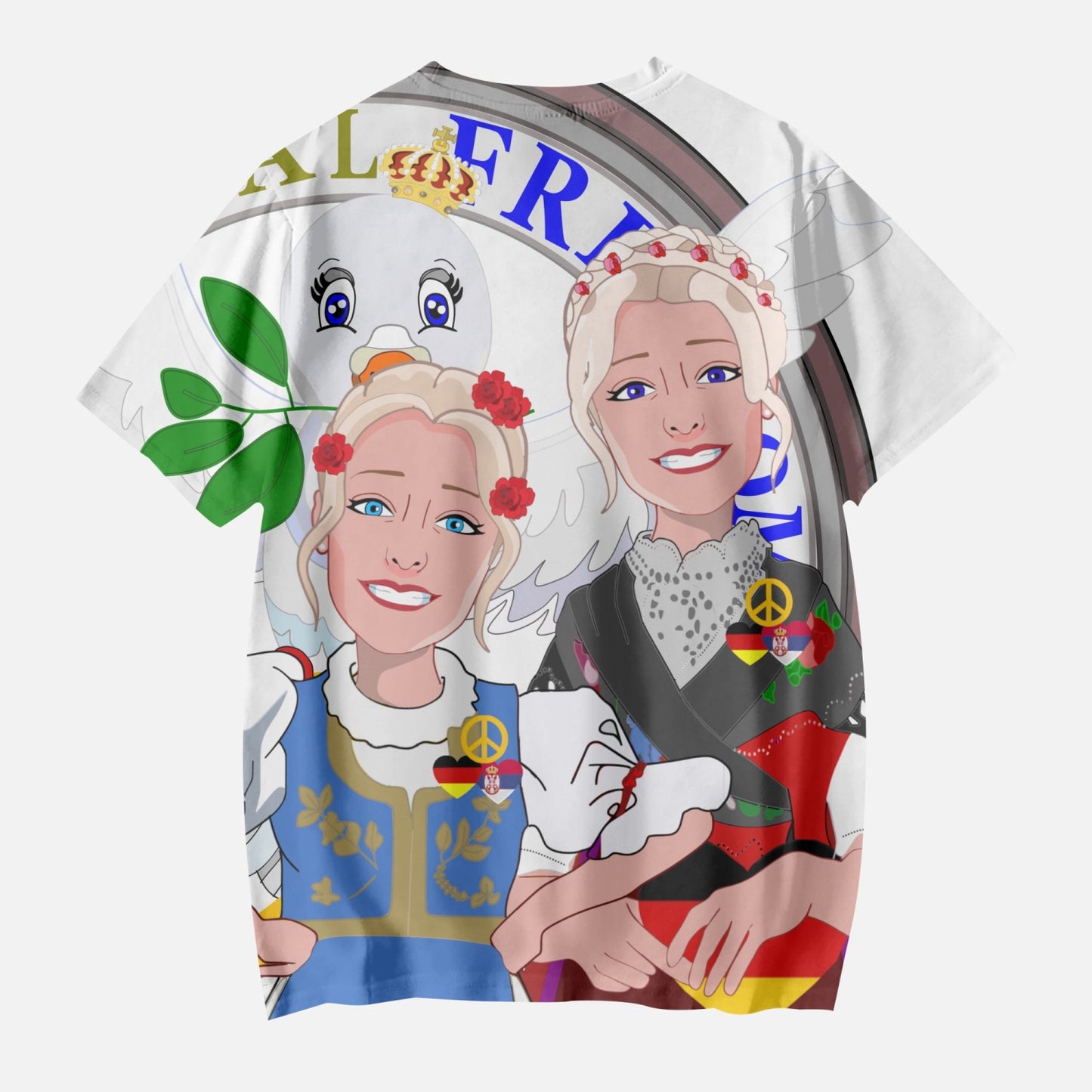 Kids' Short T-Shirts GLOBAL FREEDOM UNITED©  GIRL SERBIA & GERMANY WIGHT