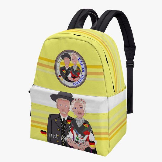 All-over-print Canvas Backpack GLOBAL FREEDOM UNITED COUPLE EDITION GERMANY V1 YELLOW