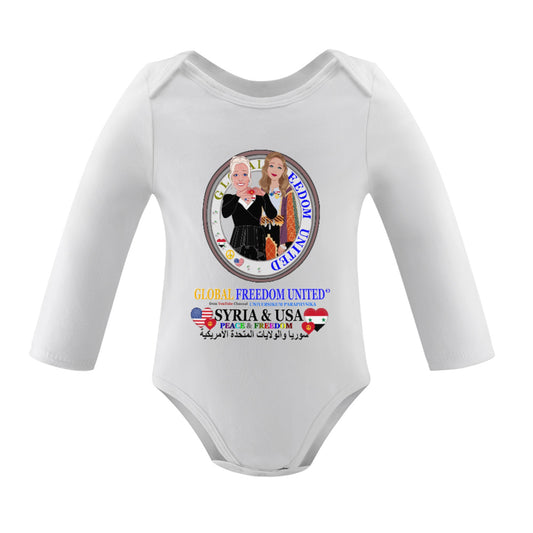 Baby Long-sleeve Bodysuit Global Freedom United© Women Syria & Usa