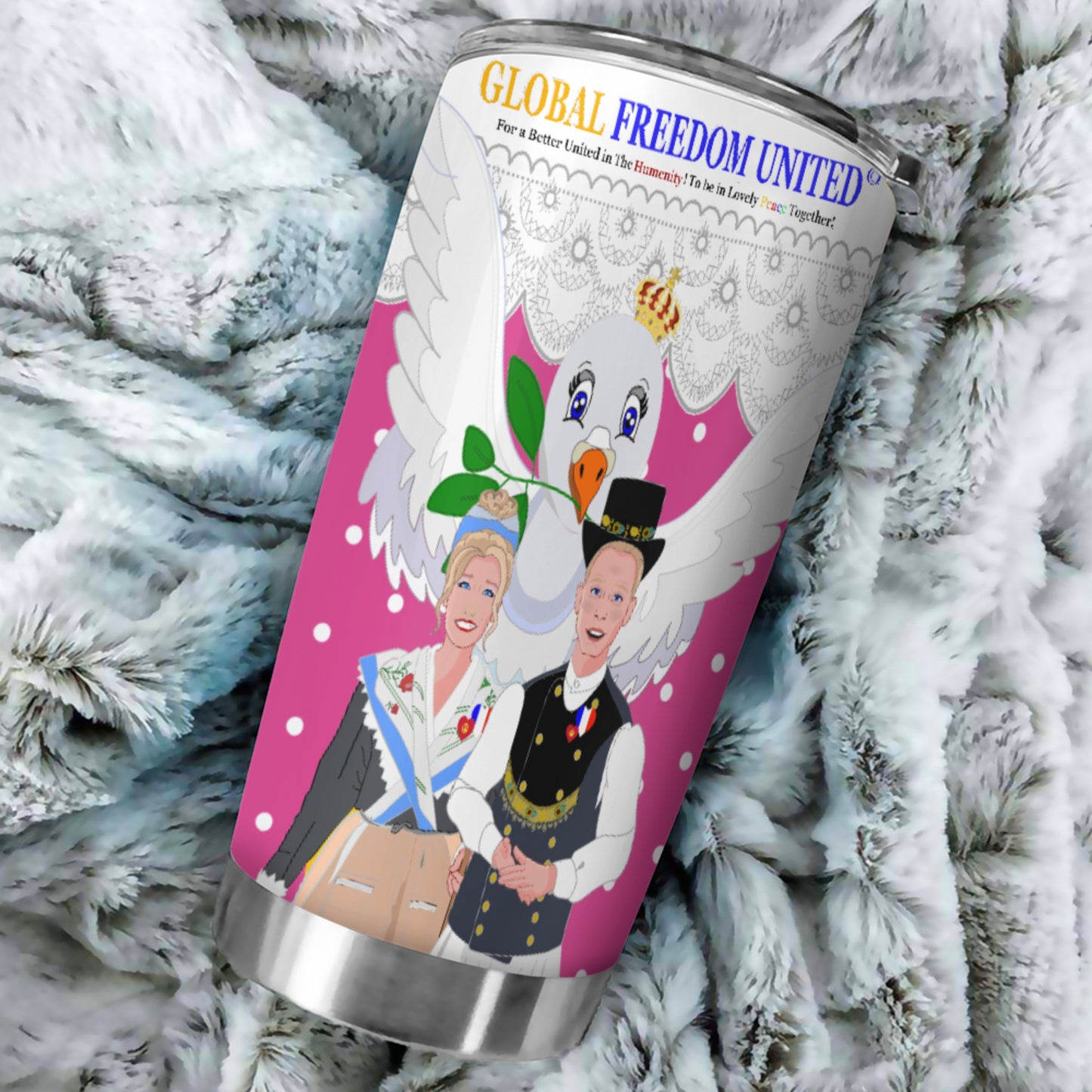 Tumbler GLOBAL FREEDOM UNITED© Couple French Pink2