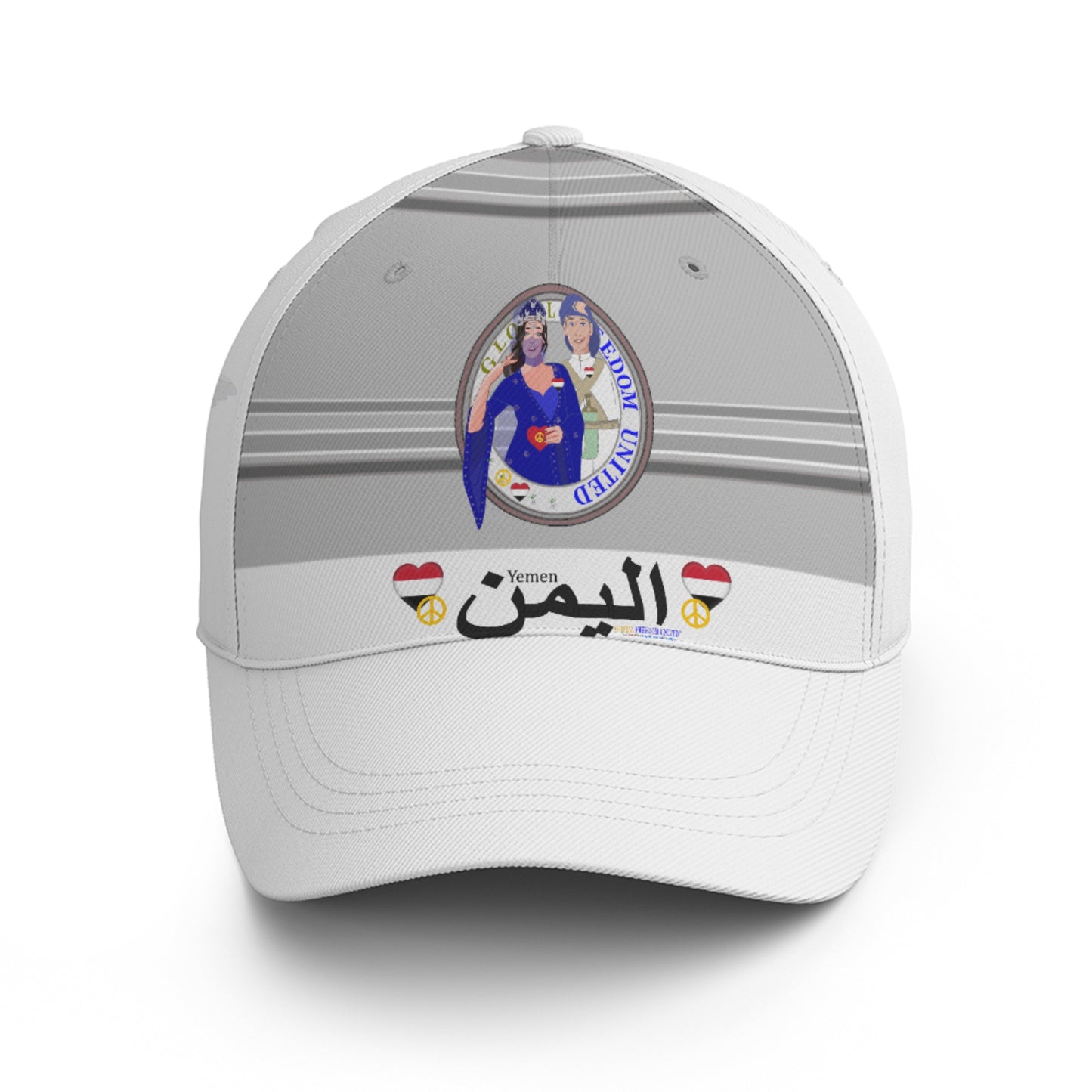 Basketball Cap GLOBAL FREEDOM UNITED© Couple Yemen Grey