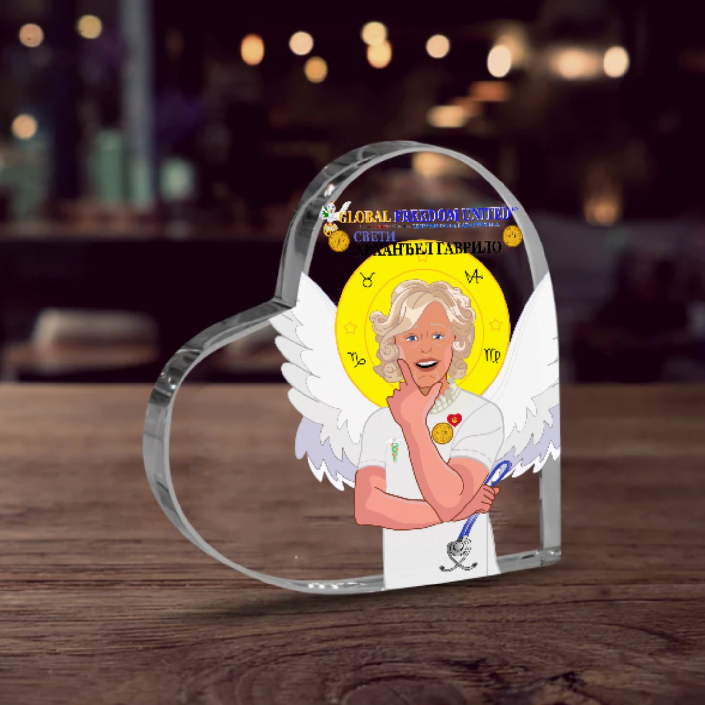 Acryl Heart GLOBAL FREEDOM UNITED© Archangel Gabriel Serbia