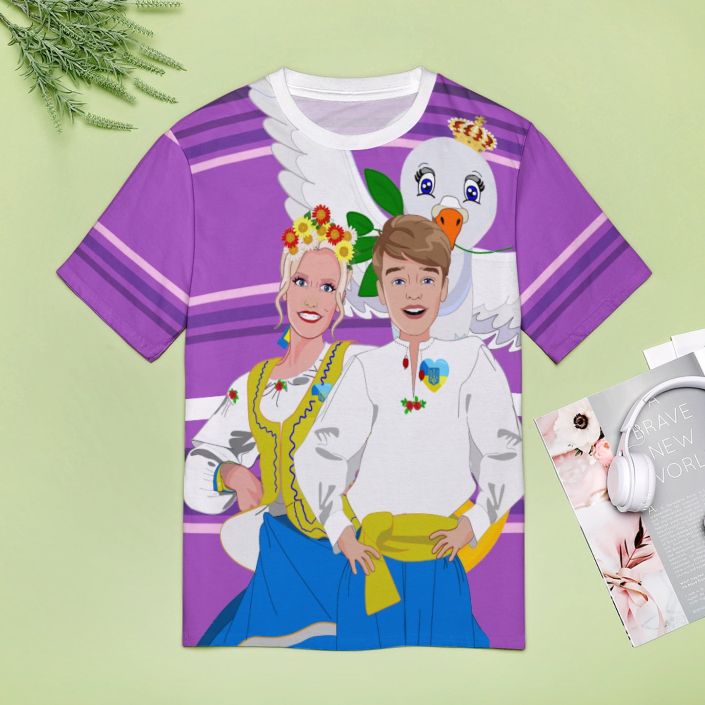 Women´s T-shirt GLOBAL FREEDOM UNITED© Couple Ukrain Lilac