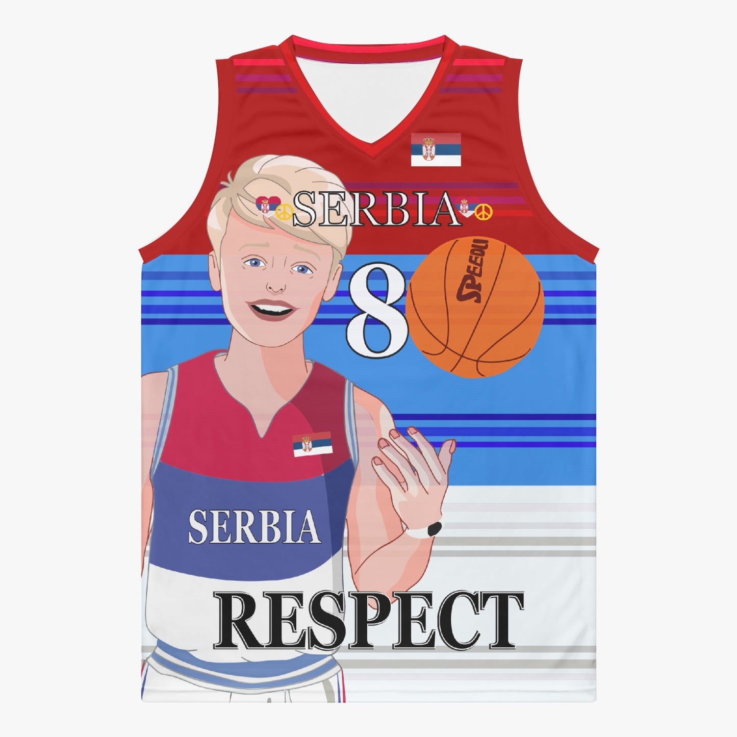 Basketball Jersey GLOBAL FREEDOM UNITED COUPLE EDITION SERBIA MEN V1 8
