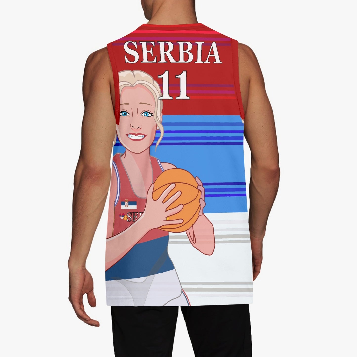 Basketball Jersey GLOBAL FREEDOM UNITED COUPLE EDITION WOMEN SERBIA v1 11
