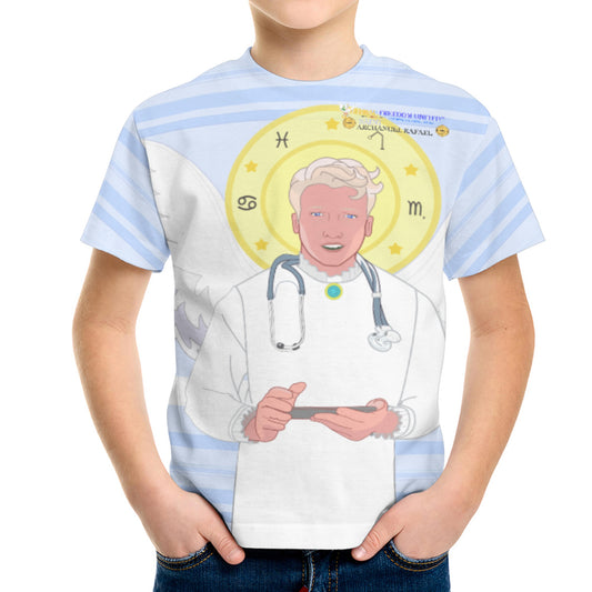 Kid´s T-shirt GLOBAL FREEDOM UNITED© Archangel Rafael English Light Blue