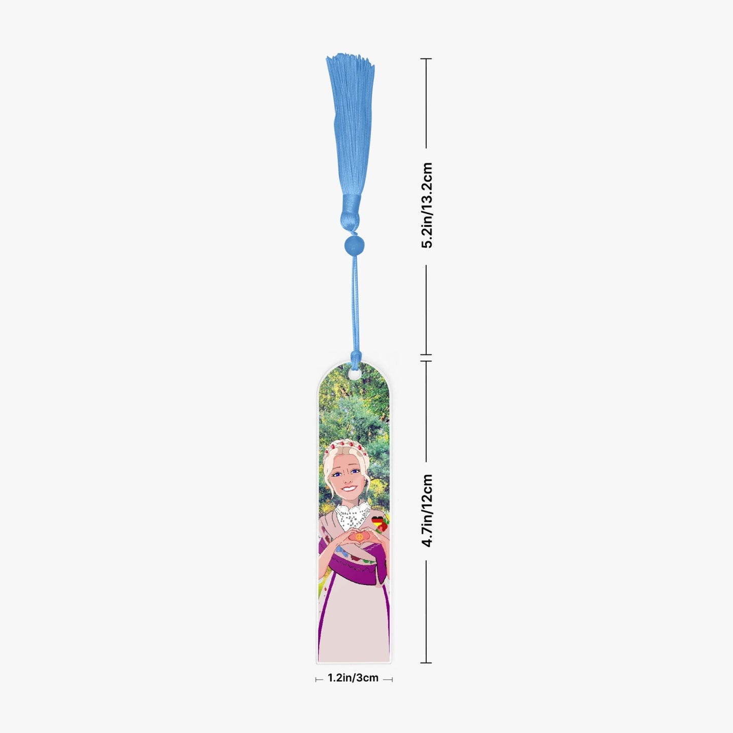 Acrylic Bookmark - Semicircle GLOBAL FREEDOM UNITED© German Girl Pink