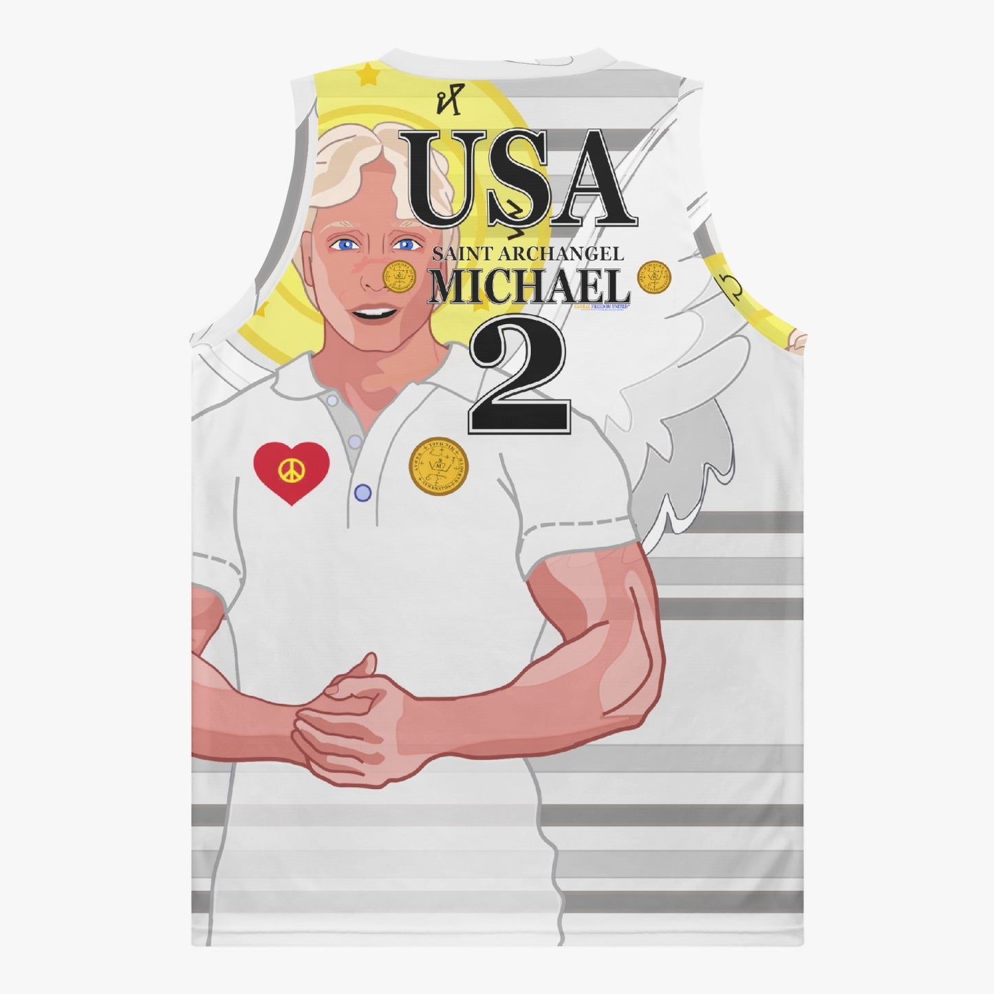 Basketball Jersey GLOBAL FREEDOM UNITED ARCHANGEL MICHAEL USA 2