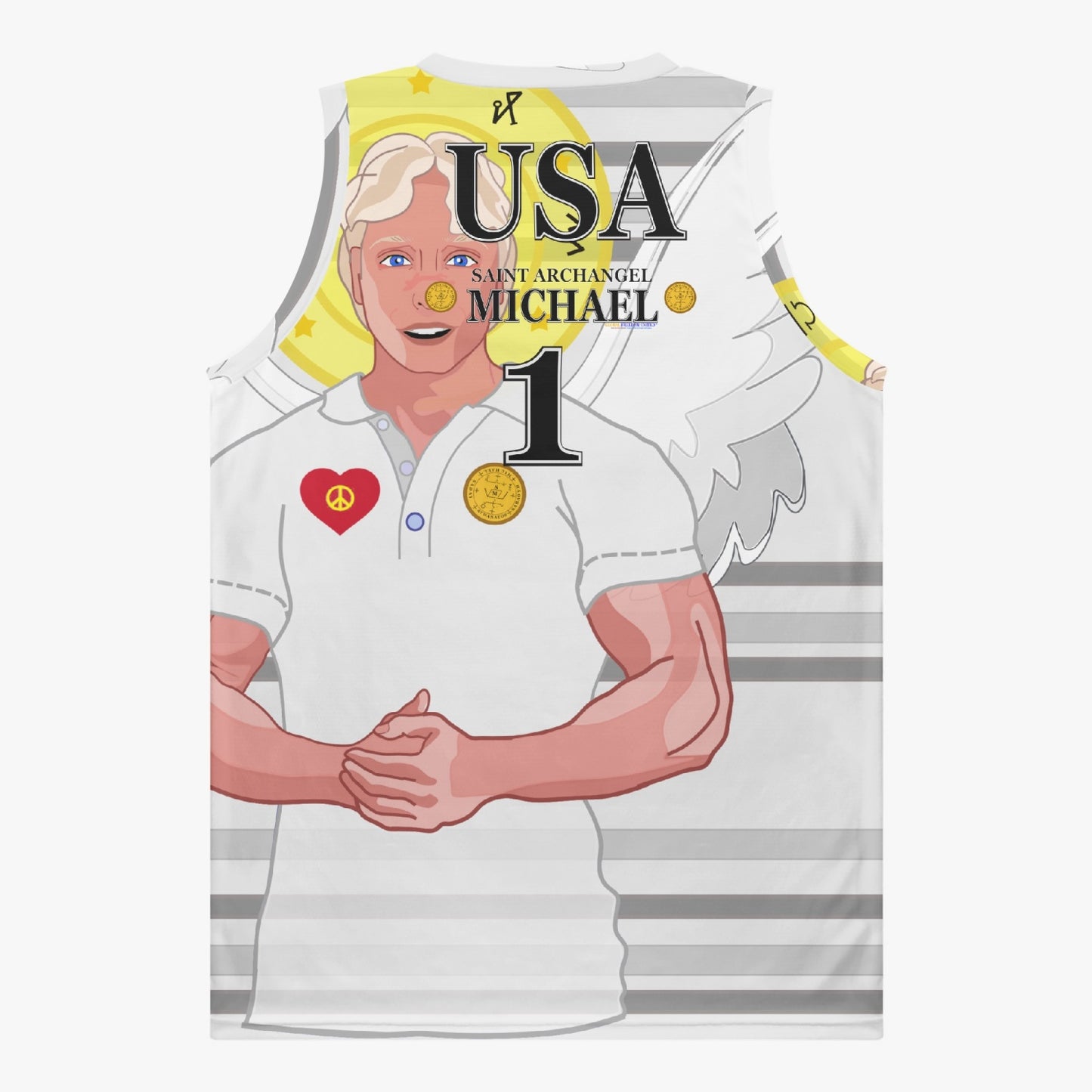 Basketball Jersey GLOBAL FREEDOM UNITED ARCHANGEL MICHAEL USA 1