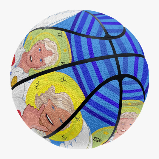 Basketball - Eight - Panel Printed GLOBAL FREEDOM UNITED© 4 ARCHANGELS DEEP BLUE