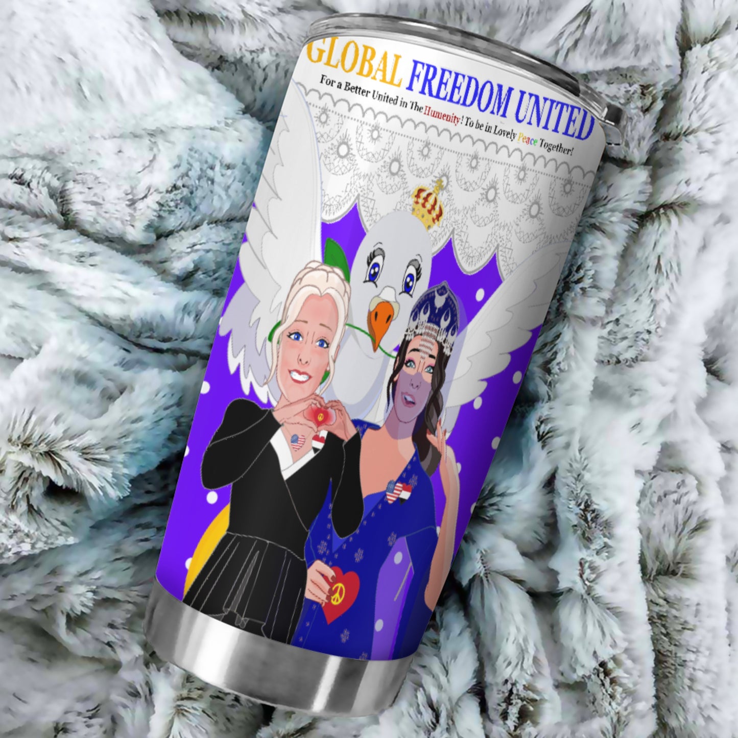 Tumbler GLOBAL FREEDOM UNITED© Women Yemen & USA Lilac2
