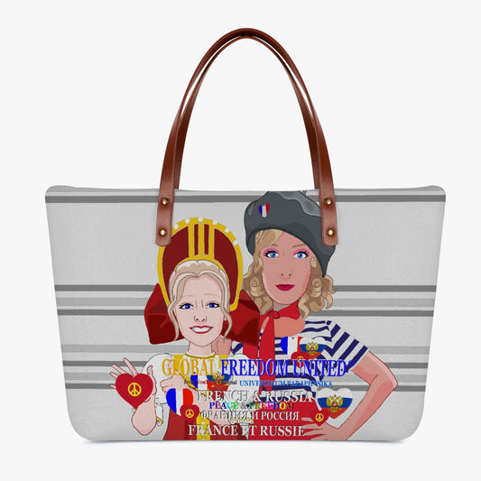 GLOBAL FREEDOM UNITED WOMEN FRENCH & RUSSIA OLD PEACE GREY Classic Diving Cloth Tote Bag