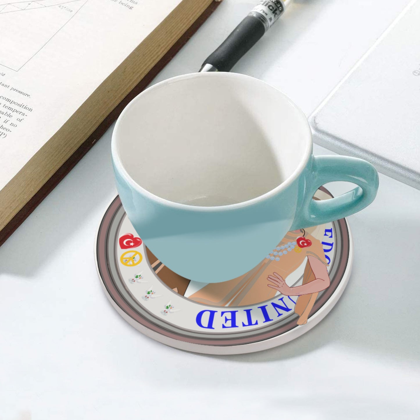Ceramic Coasters GLOBAL FREEDOM UNITED© Couple Turkey
