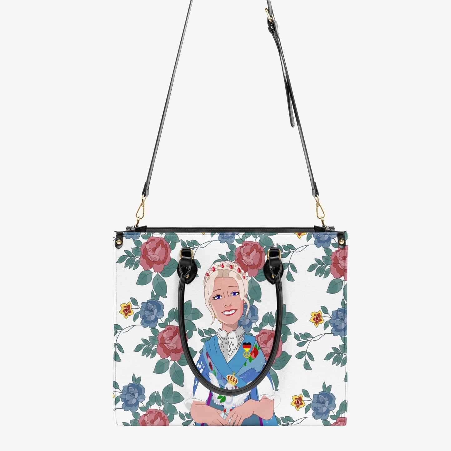 Concise Type Women's Tote Bag GLOBAL FREEDOM UNITED© Couple Germany Blue1