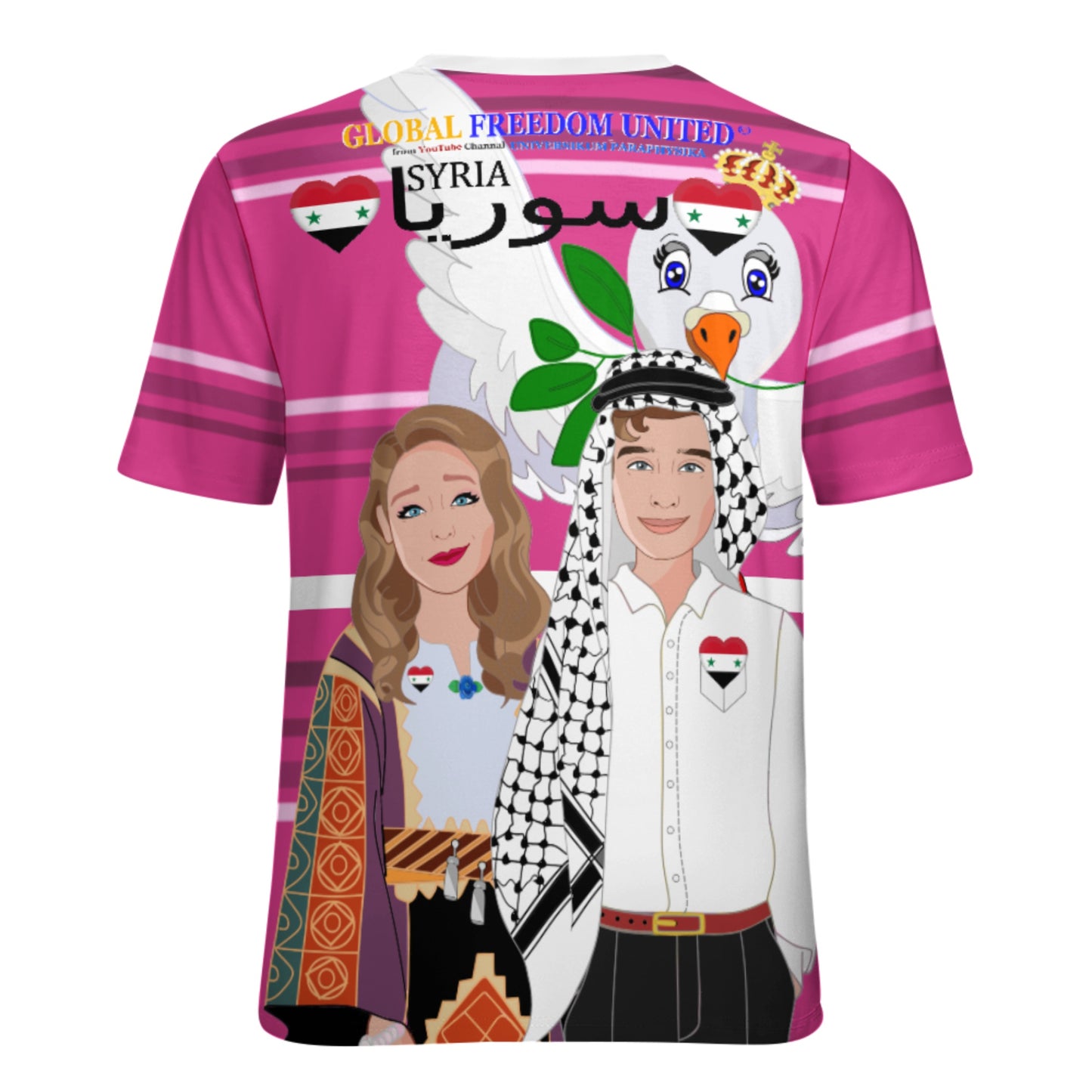 Women´s T-shirt  GLOBAL FREEDOM UNITED© Couple Syria Pink2