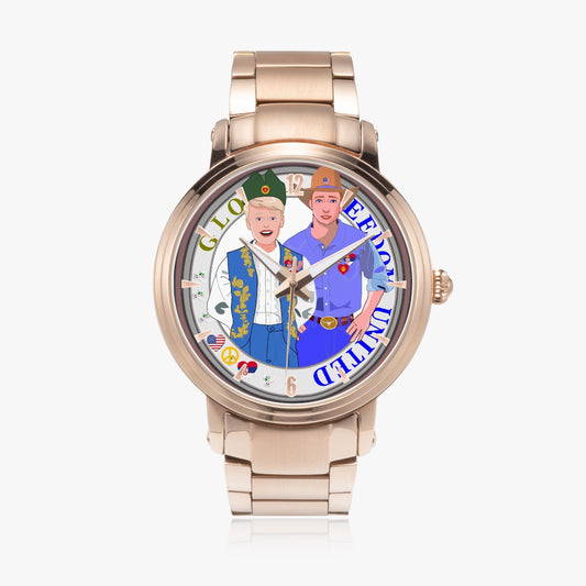 GLOBAL FREEDOM UNITED© New Steel Strap Automatic Watch (With Indicators) Men Serbia & USA