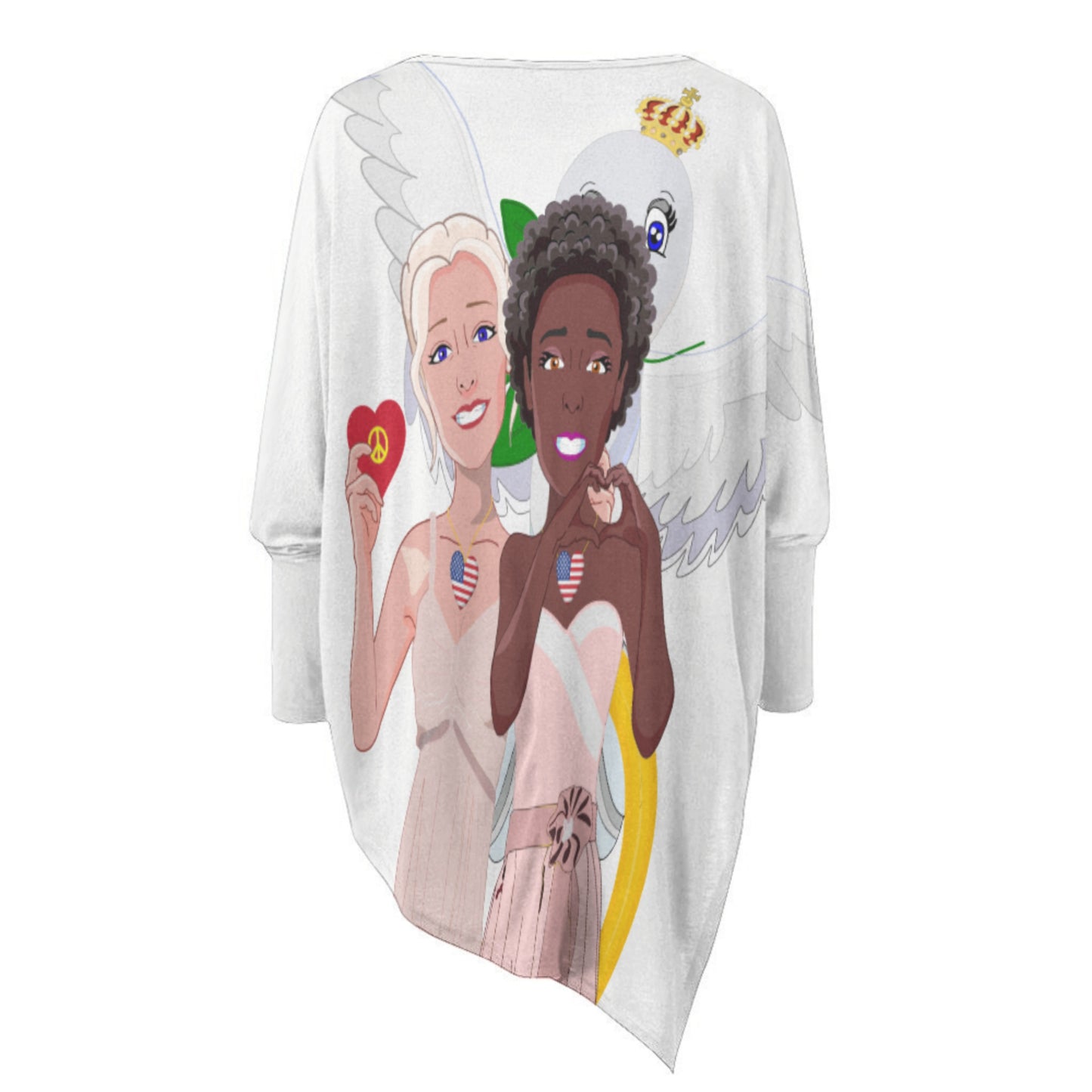 Pullover Long Sleeve T-shirt GLOBAL FREEDOM UNITED© Women Anti Racism & Fascism USA Big