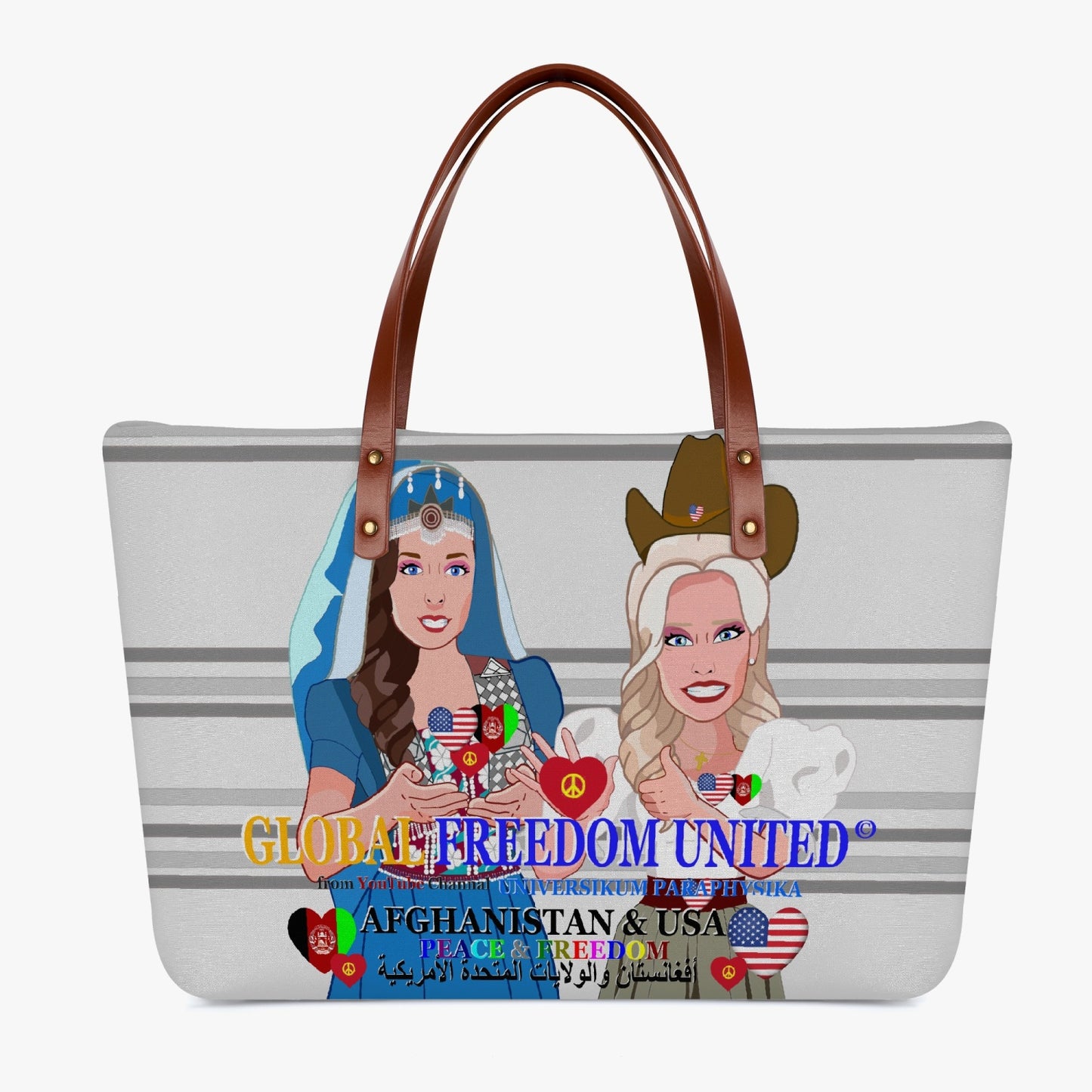 GLOBAL FREEDOM UNITED© Women AFGHANISTAN & USA  Classic Diving Cloth Tote Bag