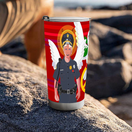 Tumbler GLOBAL FREEDOM UNITED© Archangel Michael Policemen Red