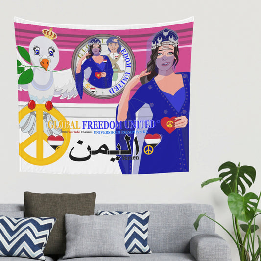 Tapestry GLOBAL FREEDOM UNITED© Couple Yemen  Pink2
