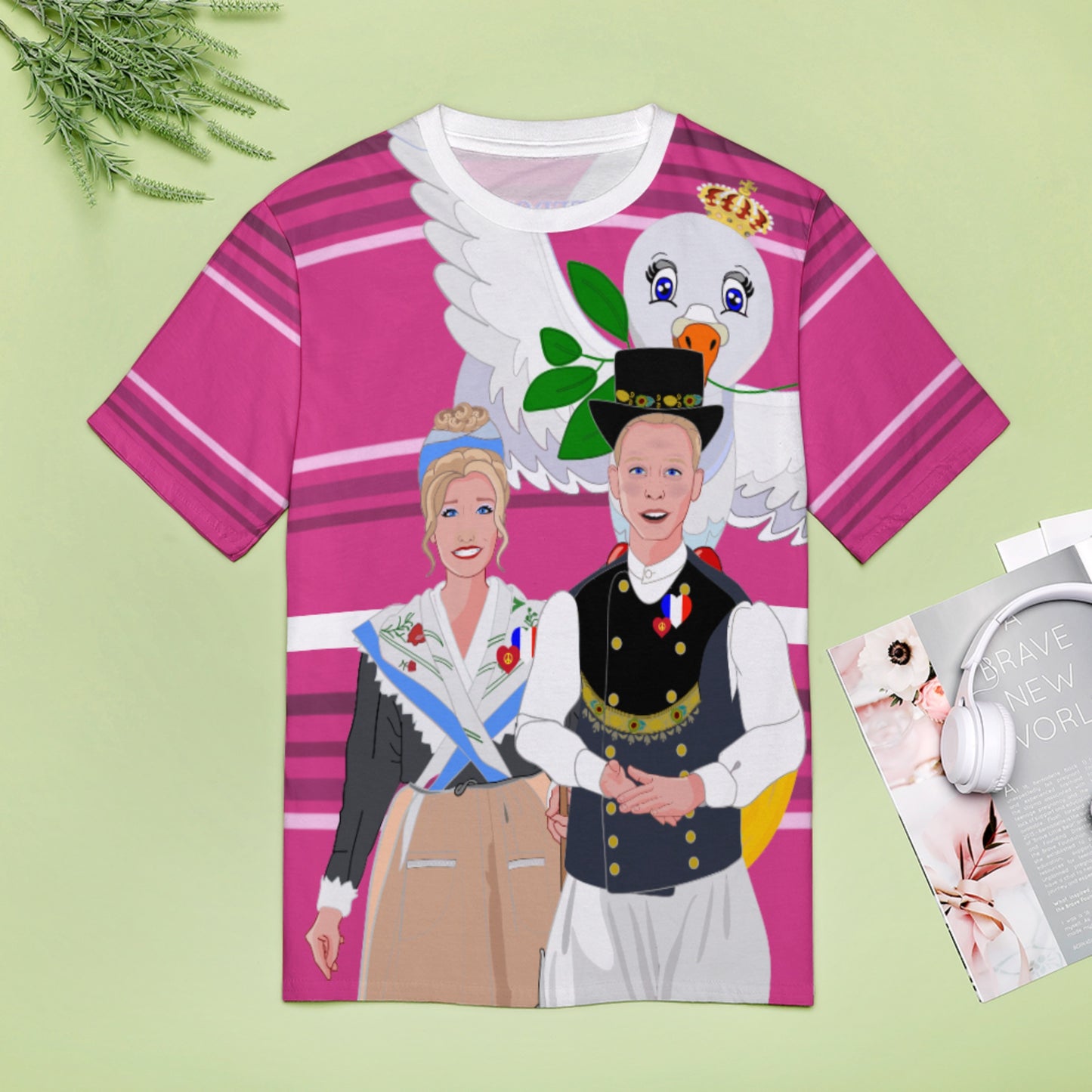 Women´s T-shirt GLOBAL FREEDOM UNITED© Couple French Pink2