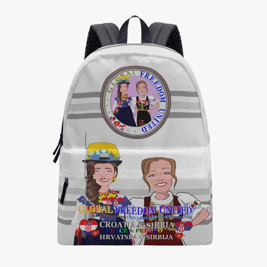 GLOBAL FREEDOM UNITED© Women Croatia & Serbia GREY All-over-print Canvas Backpack
