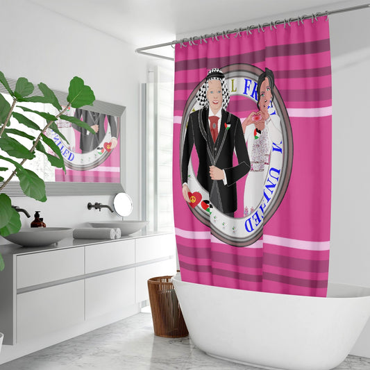 GLOBAL FREEDOM UNITED© Couple Palestina Pink2 - Quick-drying Shower Curtain