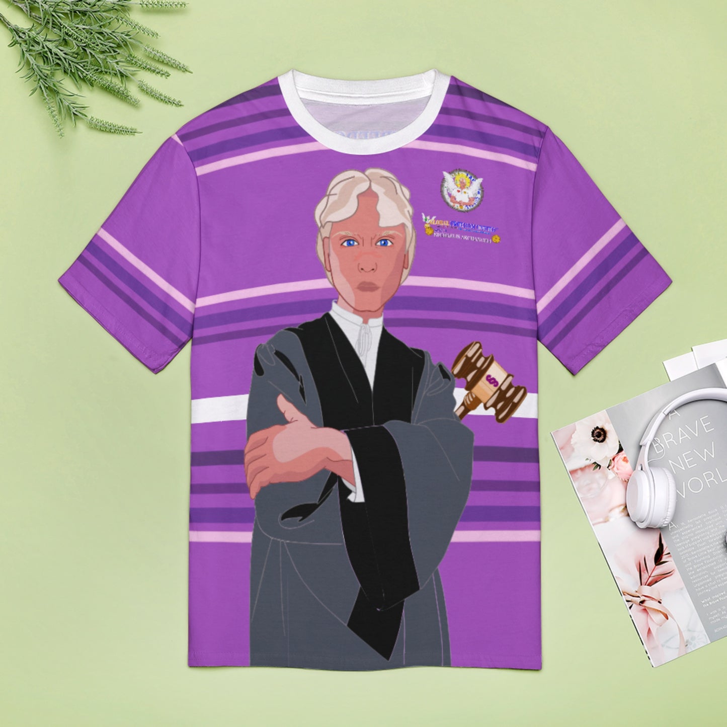 Women´s T-shirt  Global Freedom United© Archangel Michael In Latin V5 Lilac