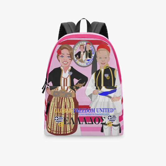 GLOBAL FREEDOM UNITED© Couple Greece Pink1 - All-over-print Canvas Backpack