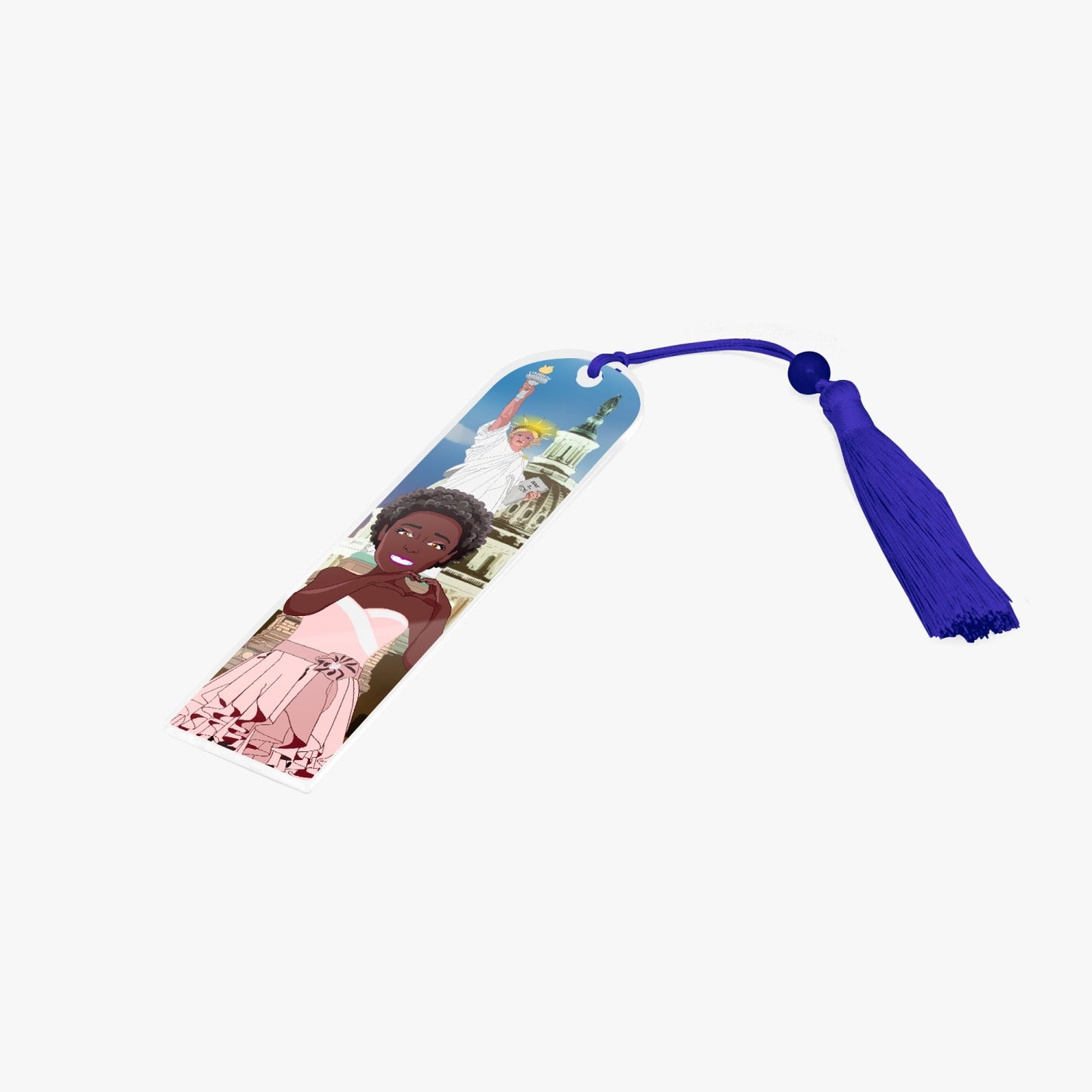 Acrylic Bookmark - Semicircle GLOBAL FREEDOM UNITED© USA GIRL V1