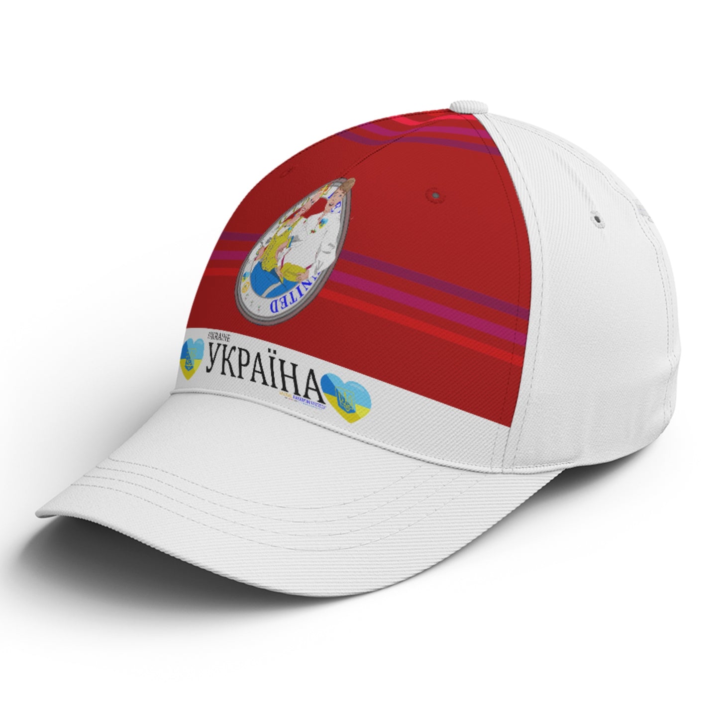 Basketball Cap GLOBAL FREEDOM UNITED© Couple Ukrain Red