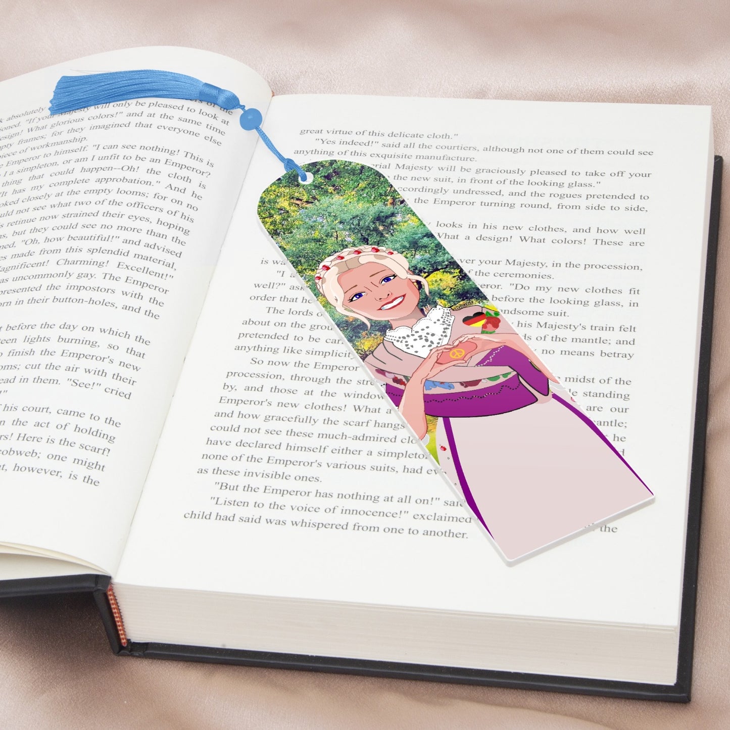 Acrylic Bookmark - Semicircle GLOBAL FREEDOM UNITED© German Girl Pink