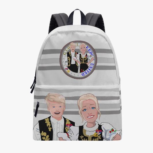 All-over-print Canvas Backpack GLOBAL FREEDOM UNITED COUPLE EDITION SERBIA GREY