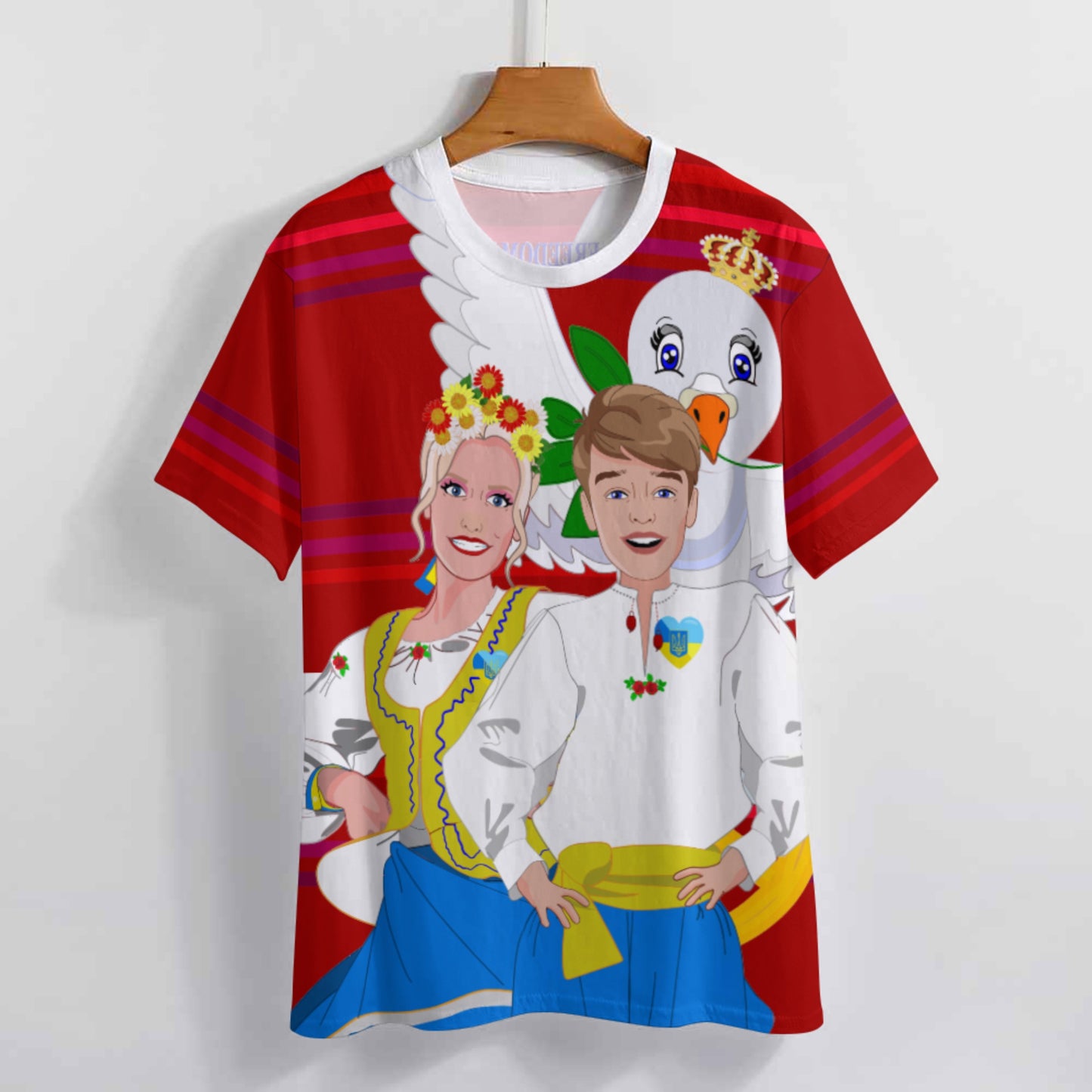 Women´s T-shirt GLOBAL FREEDOM UNITED© Couple Ukrain Red