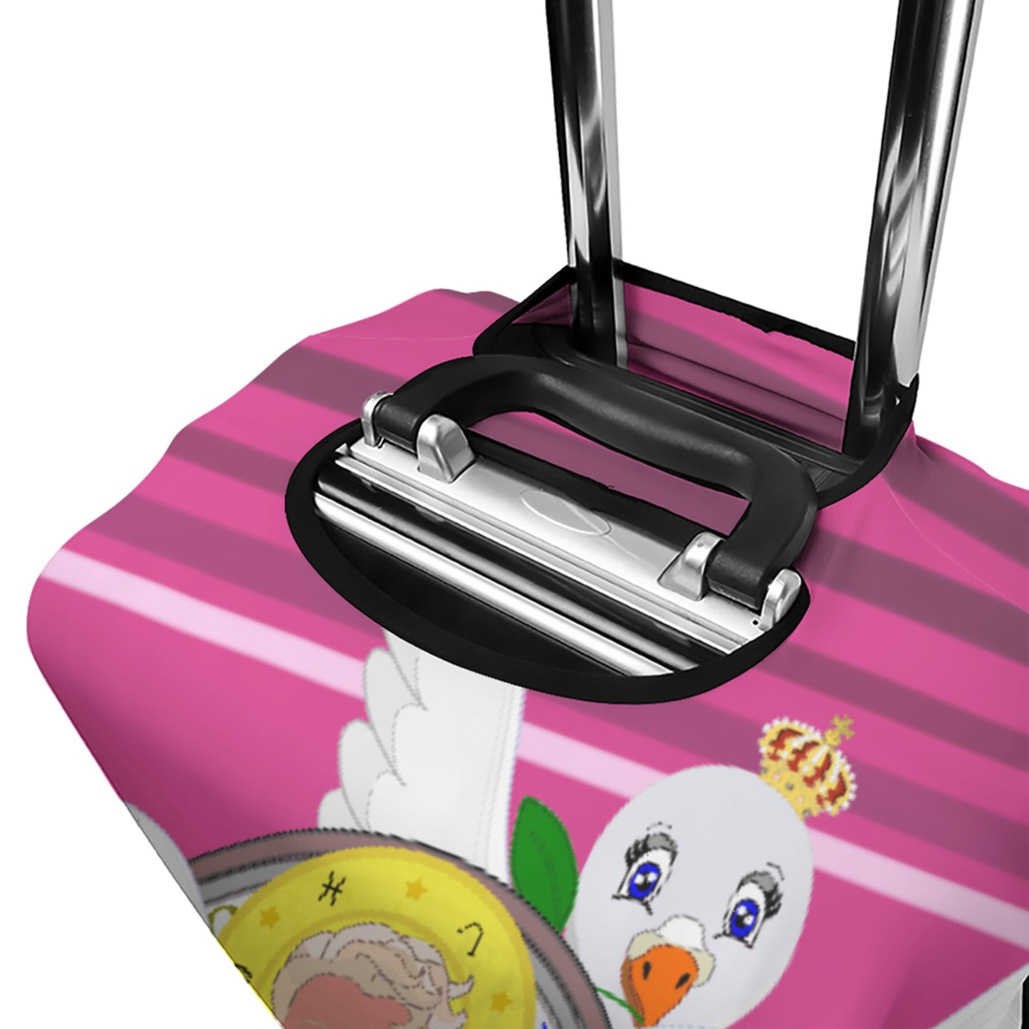 Luggage Cover GLOBAL FREEDOM UNITED© Archangel Rafael Arabic Pink2