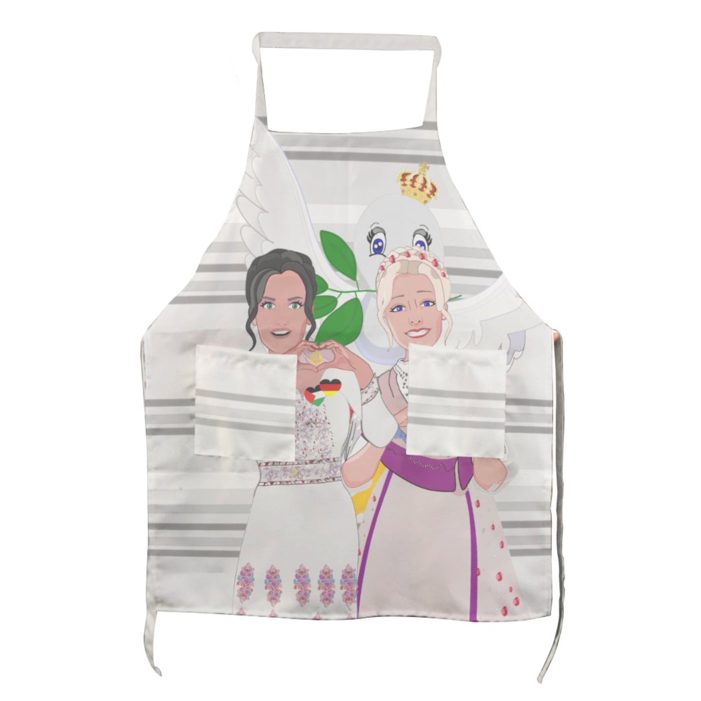 Apron GLOBAL FREEDOM UNITED© Women Palestina & Germany Grey