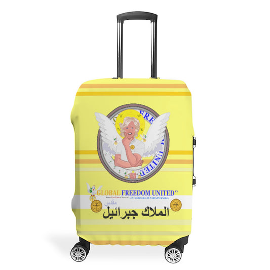 Luggage Cover GLOBAL FREEDOM UNITED© Archangel Gabriel Yellow
