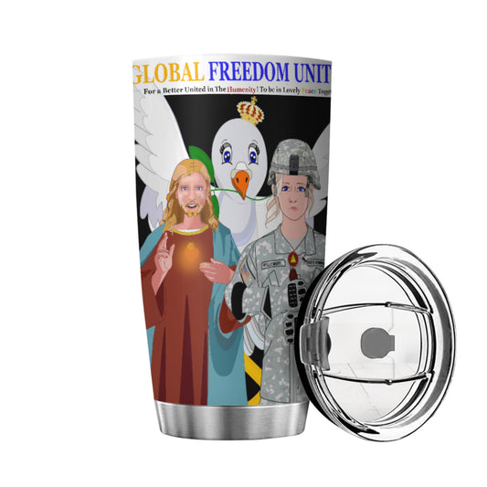 Tumbler GLOBAL FREEDOM UNITED© Jesus Christ For Fallen US American Soldiers Women Black