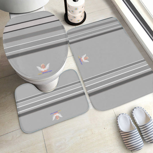 GLOBAL FREEDOM UNITED©  Pcs Toilet Rug Set Grey