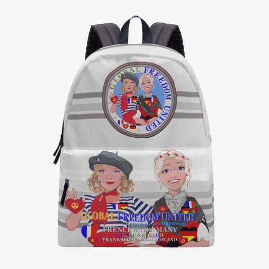 GLOBAL FREEDOM UNITED WOMEN FRENCH & GERMANY OLD PEACE  GREY All-over-print Canvas Backpack