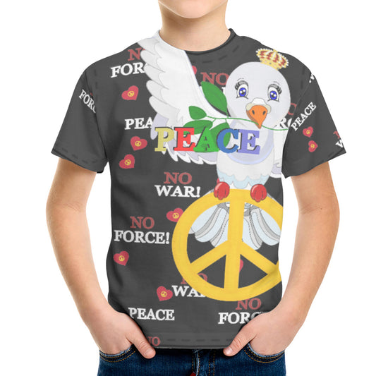 Kid´s T-shirt GLOBAL FREEDOM UNITED© Dove Of Peace V1 Black