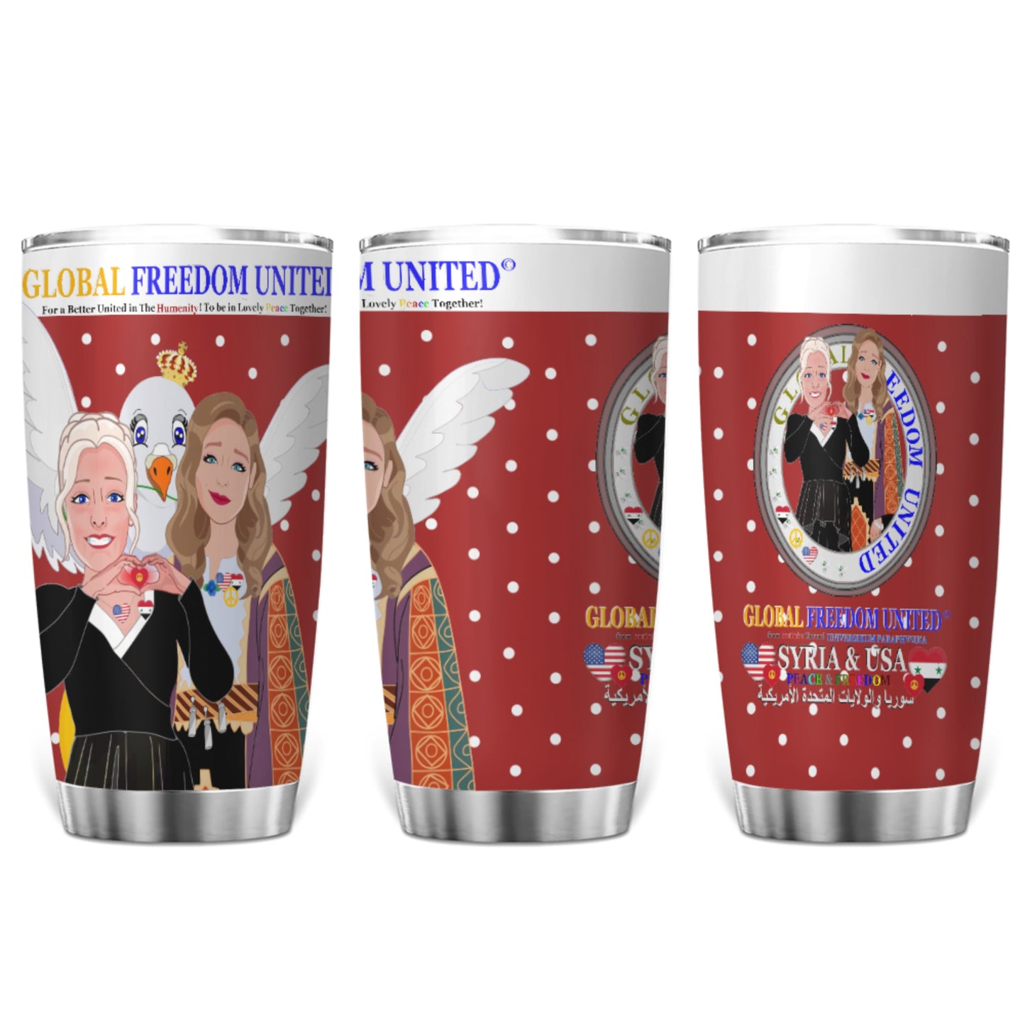 Tumbler GLOBAL FREEDOM UNITED© Women Syria & USA Red