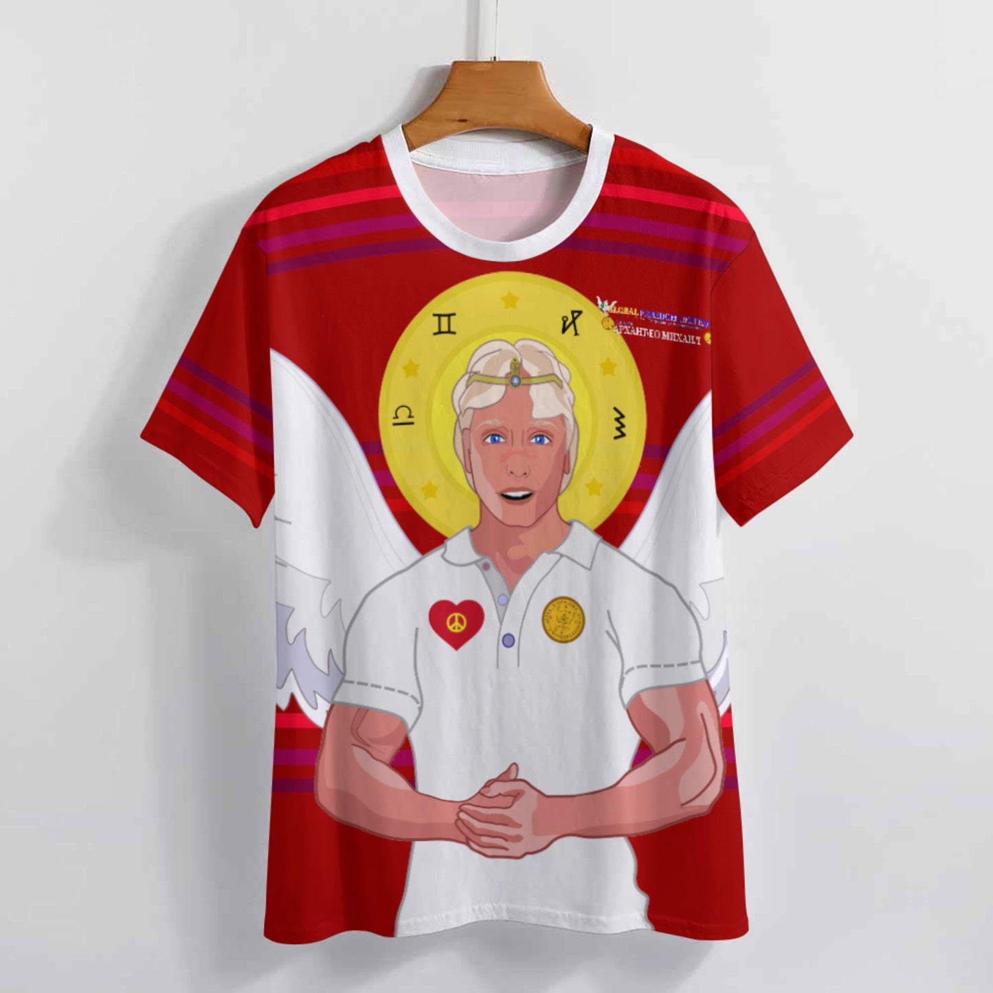 Women´s T-shirt  GLOBAL FREEDOM UNITED© Archangel Michael Serbia V2 Red