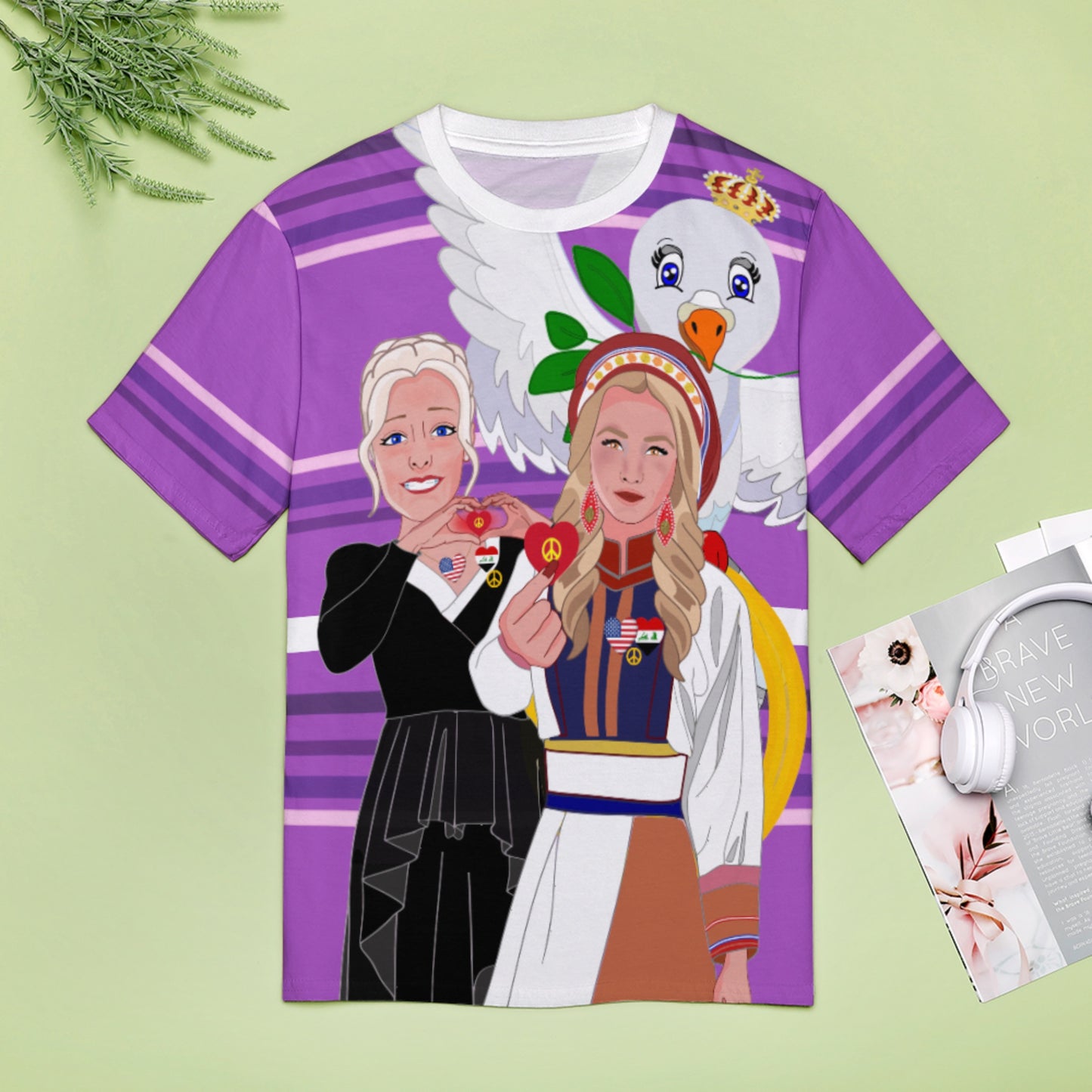 Women´s T-Shirt 3 GLOBAL FREEDOM UNITED© Women Iraq & USA Lilac