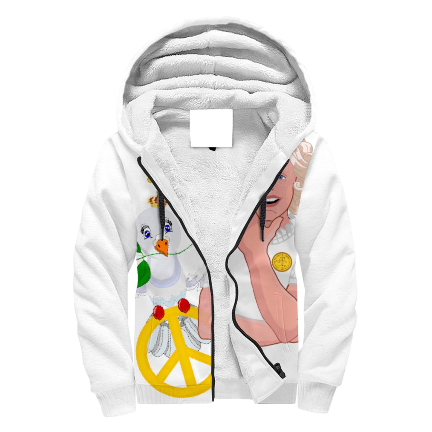 Plush Hoodie GLOBAL FREEDOM UNITED© Archangel Gabriel Dove Of Peace