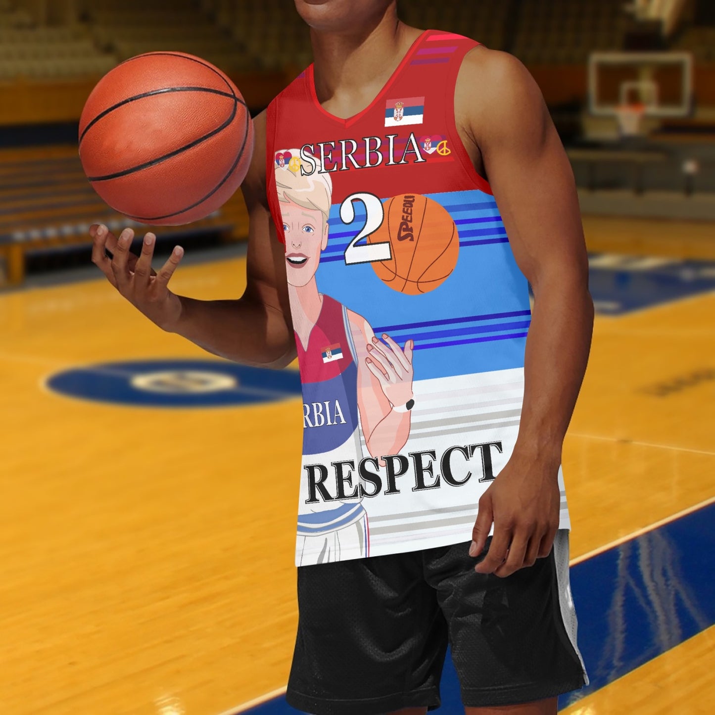 Basketball Jersey GLOBAL FREEDOM UNITED COUPLE EDITION SERBIA MEN V1 2